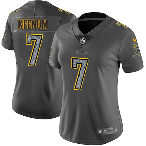 Nike Vikings #7 Case Keenum Gray Static Women's Stitched NFL Vapor Untouchable Limited Jersey